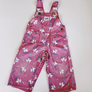 Vintage Lee Toddler puppy dog pink overalls | 3T